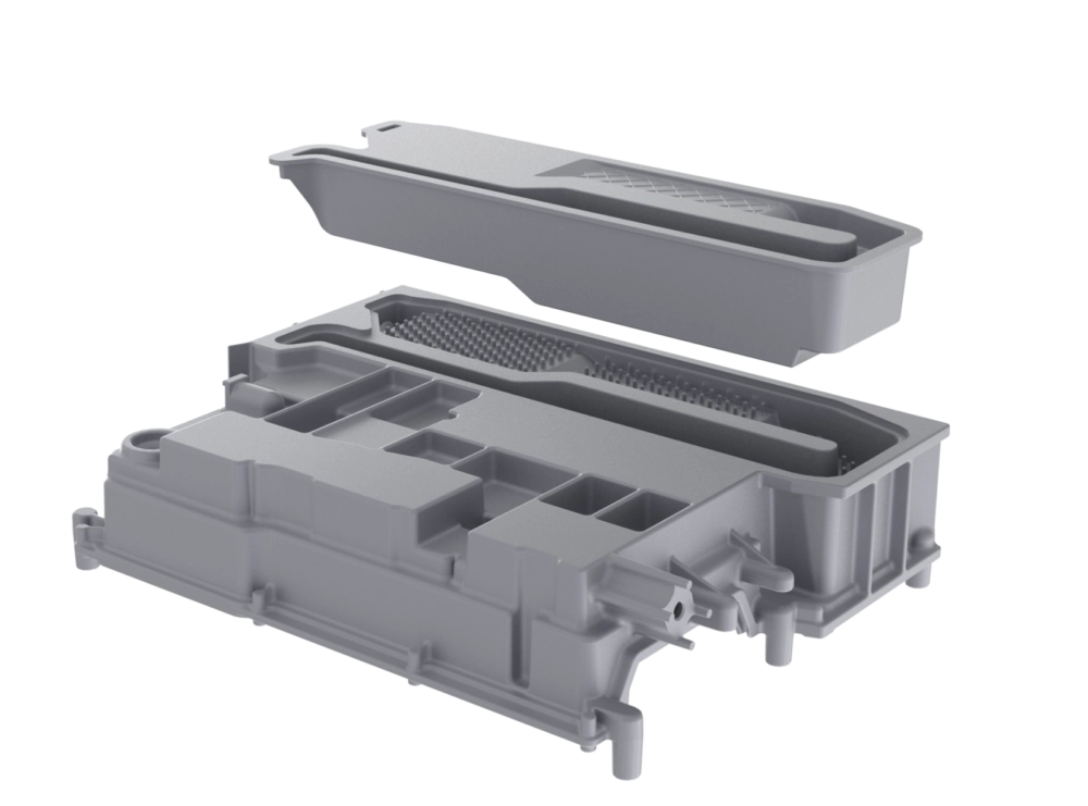 Aluminium Die Casting - Inverter for E-mobility Prototype after post-processing by Friction Stir Welding